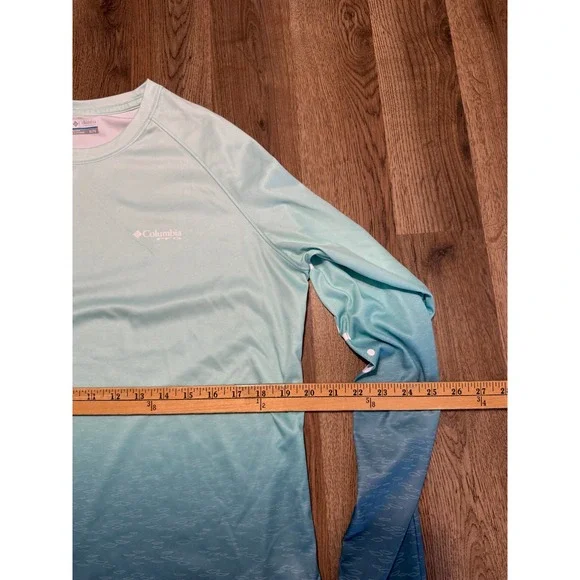 Columbia PFG Terminal Tackle Long Sleeve Fishing Shirt Blue Ombre Mens XL - Picture 10 of 12